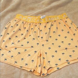 American Eagle Outfitters Yellow Palm Tree Men's Shorts